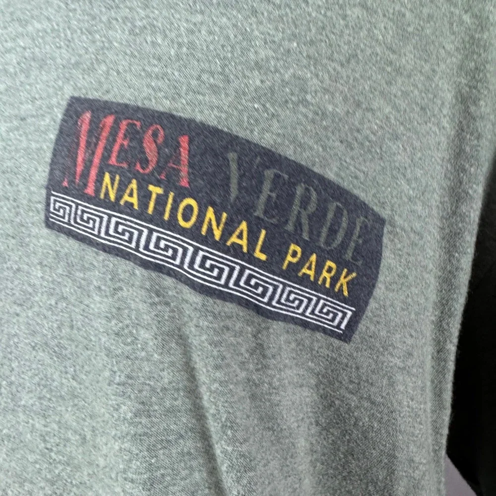 Vtg XL (see measurements) Mesa Verde National Park Green shirt worn comfy cozy - Picture 5 of 6